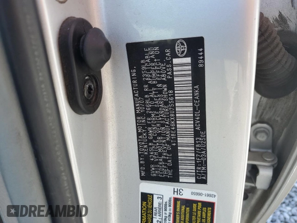 2008 Toyota Camry LE z VIN 4T1BE46KX8U755618, wystawiony jako Copart lot #55995605 z przebiegiem 190 901 mil mil oraz Czysty tytuł • Clean title. Historia ofert i sprzedaży dostępna na DreamBid. Obrazek 12.