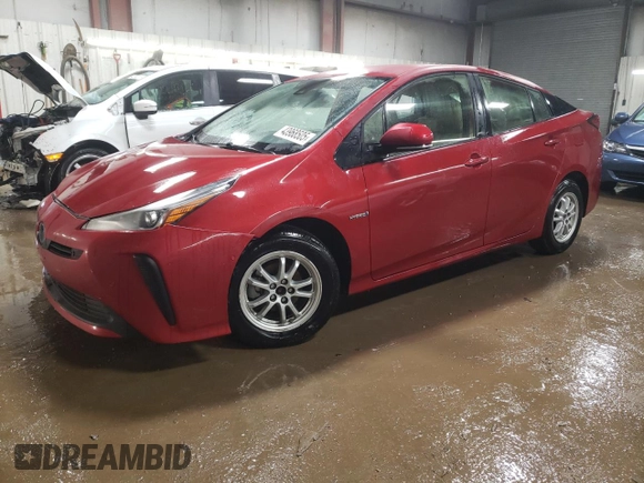 2019 Toyota Prius L Eco z VIN JTDKARFUXK3075083, wystawiony jako Copart lot #43968505 z przebiegiem 72 396 mil mil oraz Szkoda całkowita • Salvage title. Historia ofert i sprzedaży dostępna na DreamBid. Obrazek 1.