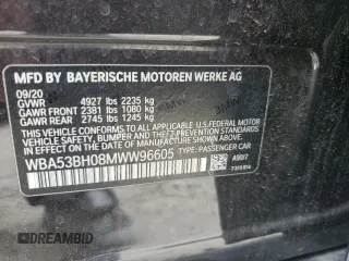 2021 BMW 5 Series 530i z VIN WBA53BH08MWW96605, wystawiony jako Copart lot #54408375 z przebiegiem 83 698 mil mil oraz Szkoda całkowita • Salvage title. Historia ofert i sprzedaży dostępna na DreamBid. Obrazek 12.