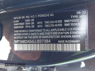2020 Porsche Macan S z VIN WP1AB2A56LLB37384, wystawiony jako IAAI lot #41978154 z przebiegiem 56 718 mil mil oraz . Historia ofert i sprzedaży dostępna na DreamBid. Obrazek 9.