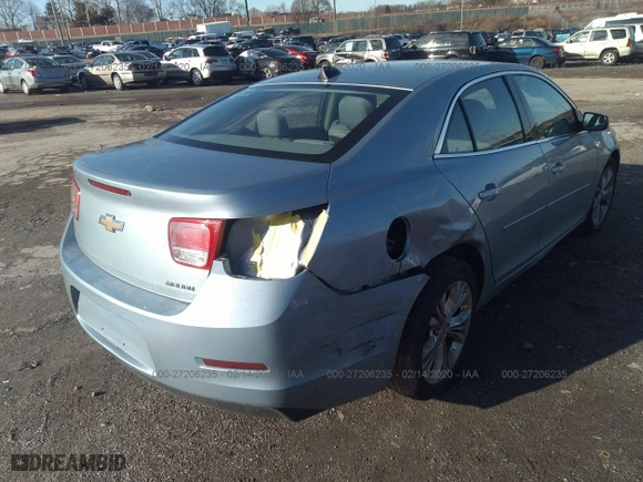 2013 Chevrolet Malibu LS with VIN 1G11B5SA7DU120371, listed as a IAAI auction lot 27206235 with 107,000 mi miles. Bid and sale history available at carsss.com. Image 4.