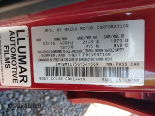 2016 Mazda 3 i Touring with VIN JM1BM1L75G1341569, listed as a IAAI auction lot 40962391 with 156,290 mi miles and . Bid and sale history available at DreamBid. Image 9.