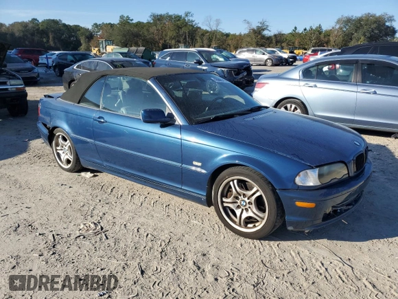 2002 BMW 3 Series 330Ci with VIN WBABS53482JU89630, listed as a Copart auction lot 42988575 with 184,467 mi miles and Salvage Title. Bid and sale history available at carsss.com. Image 4.