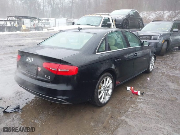 2014 Audi A4 Premium Plus with VIN WAUFFAFL8EN036140, listed as a IAAI auction lot 41569955 with 82,216 mi miles. Bid and sale history available at carsss.com. Image 4.