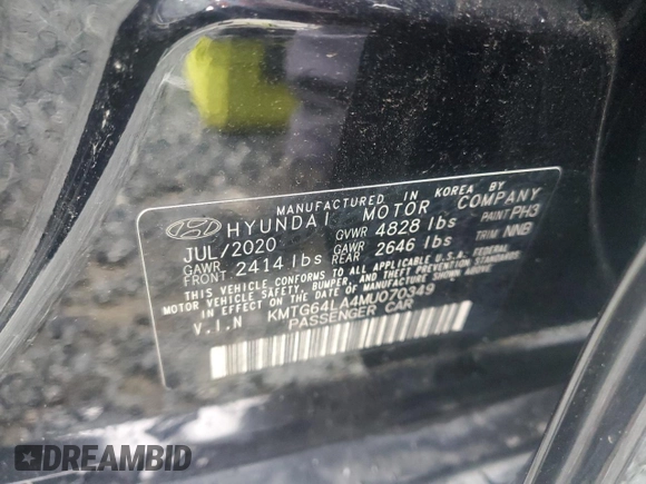 2021 Genesis G70 2.0T with VIN KMTG64LA4MU070349, listed as a Copart auction lot 73862434 with 41,120 mi miles and Salvage Title. Bid and sale history available at carsss.com. Image 12.