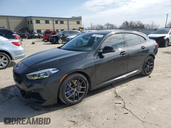 2021 BMW 2 Series M235i xDrive with VIN WBA13AL02M7J66141, listed as a Copart auction lot 44651015 with 22,656 mi miles and Salvage Title. Bid and sale history available at DreamBid. Image 1.