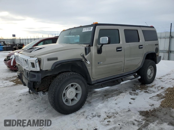 2005 Hummer H2 SUV with VIN 5GRGN23U45H107876, listed as a Copart auction lot 41707595 with 186,646 mi miles and Salvage Title. Bid and sale history available at carsss.com. Image 1.