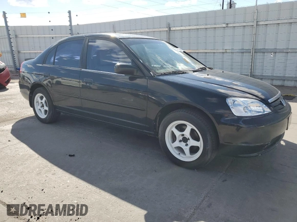 2001 Honda Civic LX with VIN 1HGES15501L043197, listed as a Copart auction lot 54095545 with 165,680 mi miles and Clean Title. Bid and sale history available at carsss.com. Image 4.