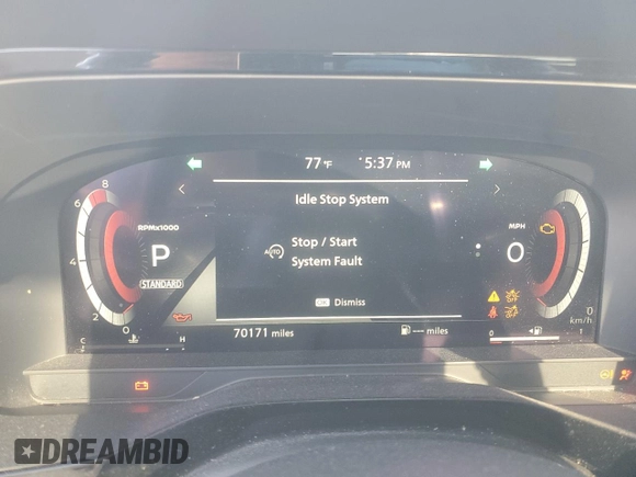 2022 Nissan Pathfinder Platinum with VIN 5N1DR3DHXNC200040, listed as a Copart auction lot 48653225 with 70,171 mi miles and Salvage title. Bid and sale history available at DreamBid. Image 9.