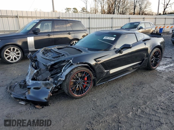 2017 Chevrolet Corvette Z06 1LZ with VIN 1G1YP2D66H5600182, listed as a Copart auction lot 86970554 with 38,326 mi miles and Salvage Title. Bid and sale history available at carsss.com. Image 1.