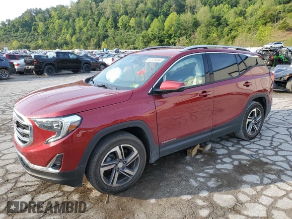 2020 GMC Terrain SLT with VIN 3GKALVEVXLL246773, listed as a Copart auction lot 67335694 with 97,127 mi miles and Salvage title. Bid and sale history available at DreamBid. Image 1.