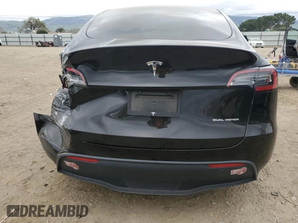2023 Tesla Model Y Long Range with VIN 7SAYGDEE1PF923998, listed as a Copart auction lot 48954205 with 21,525 mi miles and Salvage Title. Bid and sale history available at DreamBid. Image 6.