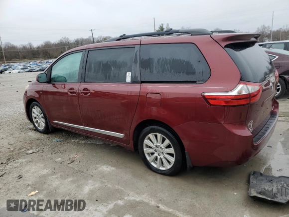 2017 Toyota Sienna LE with VIN 5TDJZ3DC1HS168822, listed as a Copart auction lot 43872695 with 123,681 mi miles and Non Repairable. Bid and sale history available at carsss.com. Image 2.