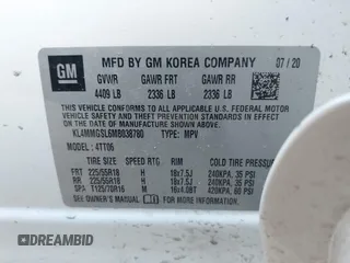 2021 Buick Encore GX Essence with VIN KL4MMGSL6MB038780, listed as a IAAI auction lot 42026247 with 51,244 mi miles and . Bid and sale history available at DreamBid. Image 9.