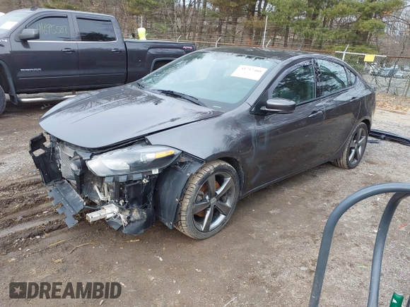 2015 Dodge Dart GT with VIN 1C3CDFEB3FD278086, listed as a IAAI auction lot 41717408 with 99,761 mi miles. Bid and sale history available at carsss.com. Image 2.