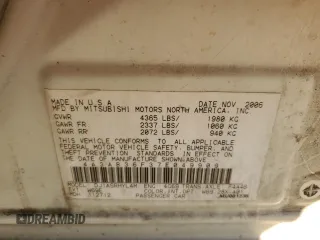 2007 Mitsubishi Galant ES with VIN 4A3AB36F37E049909, listed as a Copart auction lot 89339005 with 200,343 mi miles and Salvage Title. Bid and sale history available at carsss.com. Image 12.