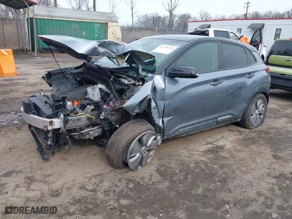 2021 Hyundai Kona Electric SEL with VIN KM8K23AG3MU123401, listed as a IAAI auction lot 41595355 with 1 mi miles. Bid and sale history available at carsss.com. Image 17.