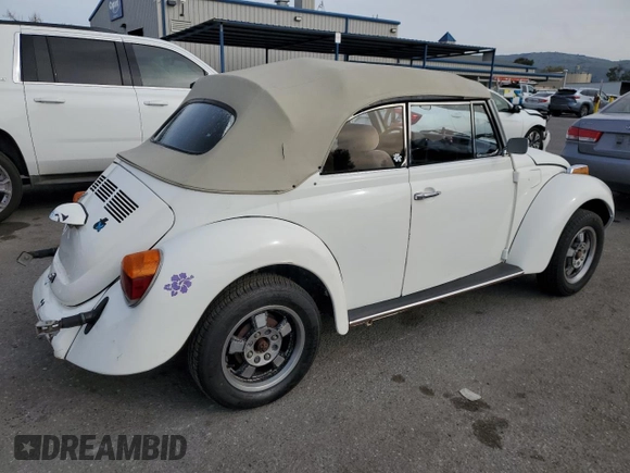 1976 Volkswagen Beetle with VIN 1562109448, listed as a Copart auction lot 48536135 with 10,295 mi miles and Salvage Title. Bid and sale history available at DreamBid. Image 3.