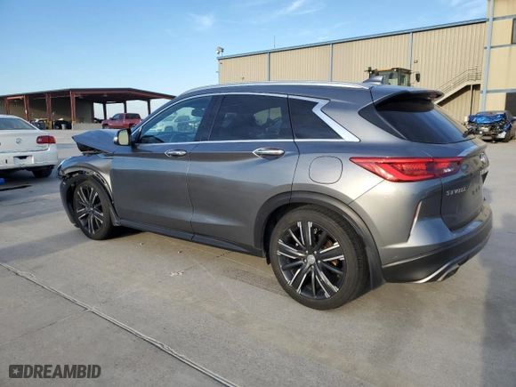 2021 Infiniti QX50 LUXE with VIN 3PCAJ5BA0MF120148, listed as a Copart auction lot 86190254 with 57,690 mi miles and Salvage Title. Bid and sale history available at carsss.com. Image 2.