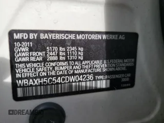 2012 BMW 5 Series 528i xDrive with VIN WBAXH5C54CDW04236, listed as a Copart auction lot 62164515 with 95,925 mi miles and Clean title. Bid and sale history available at DreamBid. Image 12.