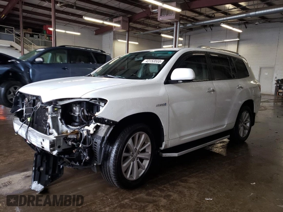 2008 Toyota Highlander Hybrid with VIN JTEEW41A882004277, listed as a Copart auction lot 43153555 with 223,183 mi miles and Salvage Title. Bid and sale history available at carsss.com. Image 1.