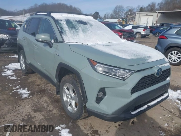 2021 Toyota RAV4 Hybrid XLE with VIN 4T3RWRFV2MU024587, listed as a IAAI auction lot 41496119 with 52,809 mi miles. Bid and sale history available at carsss.com. Image 1.
