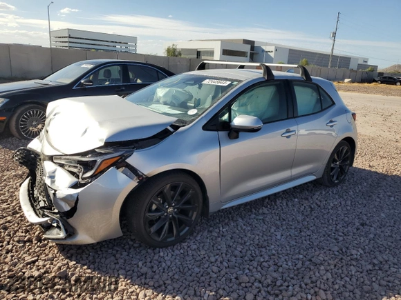 2023 Toyota Corolla Hatchback XSE with VIN JTNC4MBE3P3212414, listed as a Copart auction lot 72445644 with 8,155 mi miles and Salvage Title. Bid and sale history available at carsss.com. Image 1.