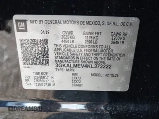 2019 GMC Terrain SLE z VIN 3GKALMEV4KL373222, wystawiony jako IAAI lot #41994449 z przebiegiem 68 431 mil mil oraz . Historia ofert i sprzedaży dostępna na DreamBid. Obrazek 9.