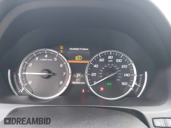 2020 Acura TLX with VIN 19UUB1F39LA003045, listed as a IAAI auction lot 41508499 with 83,326 mi miles. Bid and sale history available at carsss.com. Image 7.