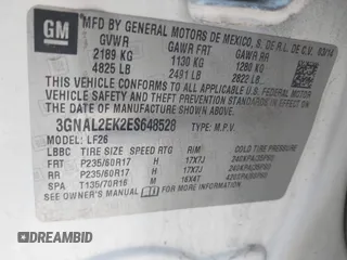 2014 Chevrolet Captiva Sport LS with VIN 3GNAL2EK2ES648528, listed as a IAAI auction lot 41856138 with 135,511 mi miles and . Bid and sale history available at DreamBid. Image 9.