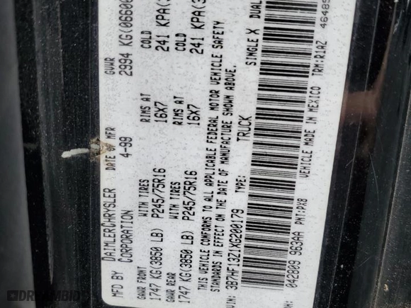 2000 Dodge Ram 2500 with VIN 3B7KF2364YG141972, listed as a Copart auction lot 70001534 with 184,140 mi miles and Salvage Title. Bid and sale history available at carsss.com. Image 12.