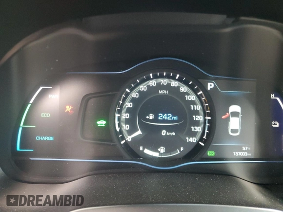 2017 Hyundai Ioniq Limited with VIN KMHC85LC8HU047253, listed as a Copart auction lot 48597485 with 137,003 mi miles and Salvage Title. Bid and sale history available at DreamBid. Image 9.