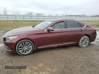 2016 Hyundai Genesis 3.8L with VIN KMHGN4JE0GU129985, listed as a Copart auction lot 46574545 with 124,709 mi miles and Salvage Title. Bid and sale history available at carsss.com. Image 1.