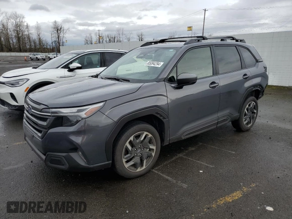 2025 Subaru Forester Limited with VIN JF2SLDRC9SH437747, listed as a Copart auction lot 85094294 with 3,129 mi miles and Salvage Title. Bid and sale history available at carsss.com. Image 1.