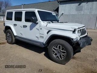 2024 Jeep Wrangler Sahara with VIN 1C4PJXEN7RW297948, listed as a Copart auction lot 54656795 with 12,292 mi miles and Salvage title. Bid and sale history available at DreamBid. Image 4.