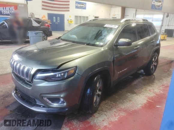 2019 Jeep Cherokee Limited with VIN 1C4PJMDX7KD283891, listed as a Copart auction lot 51229175 with 38,801 mi miles and Salvage Title. Bid and sale history available at DreamBid. Image 1.
