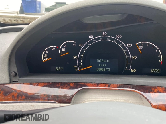 2005 Mercedes-Benz S-Class 5.0L with VIN WDBNG75J35A460118, listed as a Copart auction lot 77103084 with 99,573 mi miles and Clean Title. Bid and sale history available at carsss.com. Image 8.