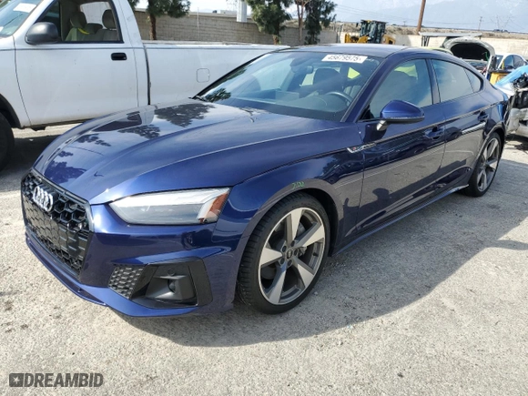2021 Audi A5 Sportback S line Premium Plus with VIN WAUFACF58MA043610, listed as a Copart auction lot 45679575 with NaN miles and Salvage Title. Bid and sale history available at carsss.com. Image 1.