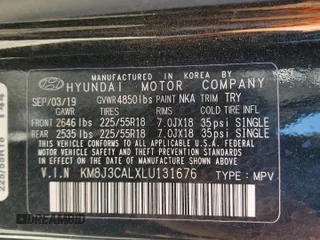 2020 Hyundai Tucson Ultimate with VIN KM8J3CALXLU131676, listed as a Copart auction lot 63118485 with 41,127 mi miles and Salvage title. Bid and sale history available at DreamBid. Image 12.