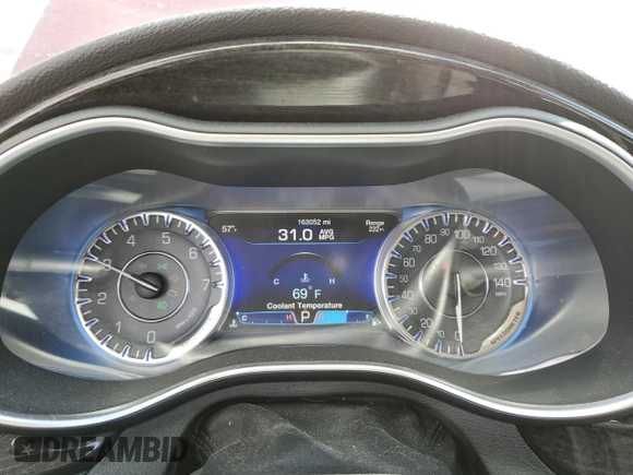 2015 Chrysler 200 C with VIN 1C3CCCCG6FN609625, listed as a Copart auction lot 53061575 with 163,052 mi miles and Salvage Title. Bid and sale history available at DreamBid. Image 9.