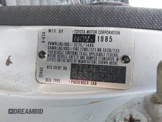 1986 Toyota Corolla с VIN JT2AE82E7G3318230, выставлен на аукционе IAAI как лот 42042219 с пробегом 74 689 миль миль и . История ставок и продаж доступна на DreamBid. Изображение 9.