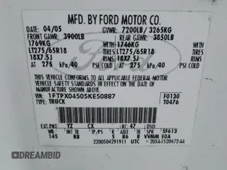 2005 Ford F-150 XLT z VIN 1FTPX04505KE50887, wystawiony jako Copart lot #53203395 z przebiegiem 164 936 mil mil oraz Czysty tytuł • Clean title. Historia ofert i sprzedaży dostępna na DreamBid. Obrazek 12.