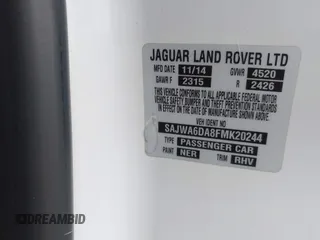 2015 Jaguar F-Type R z VIN SAJWA6DA8FMK20244, wystawiony jako IAAI lot #42130845 z przebiegiem 72 408 mil mil oraz . Historia ofert i sprzedaży dostępna na DreamBid. Obrazek 9.