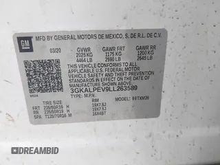 2020 GMC Terrain SLT с VIN 3GKALPEV9LL263589, выставлен на аукционе IAAI как лот 42170612 с пробегом 71 584 миль миль и . История ставок и продаж доступна на DreamBid. Изображение 9.