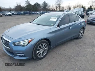2015 Infiniti Q50 with VIN JN1BV7AR0FM392708, listed as a IAAI auction lot 41593006 with 109,066 mi miles. Bid and sale history available at carsss.com. Image 17.