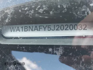 2018 Audi Q5 Premium Plus with VIN WA1BNAFY5J2020032, listed as a IAAI auction lot 40241988 with 94,994 mi miles. Bid and sale history available at carsss.com. Image 9.