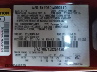 2014 Ford Fusion SE with VIN 3FA6P0H7XER264430, listed as a IAAI auction lot 42143757 with 109,612 mi miles and . Bid and sale history available at DreamBid. Image 9.