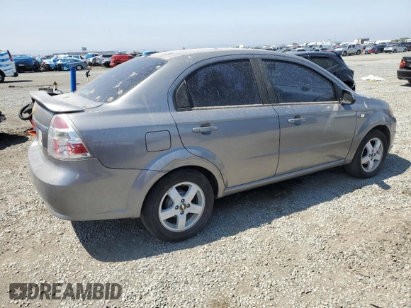 2007 Chevrolet Aveo LT with VIN KL1TG56607B053675, listed as a Copart auction lot 58504415 with 214,019 mi miles and Salvage title. Bid and sale history available at DreamBid. Image 3.