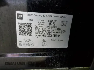 2022 Chevrolet Equinox LS z VIN 2GNAXSEV2N6146938, wystawiony jako Copart lot #46163765 z przebiegiem 10 693 mil mil oraz Szkoda całkowita • Salvage title. Historia ofert i sprzedaży dostępna na DreamBid. Obrazek 13.