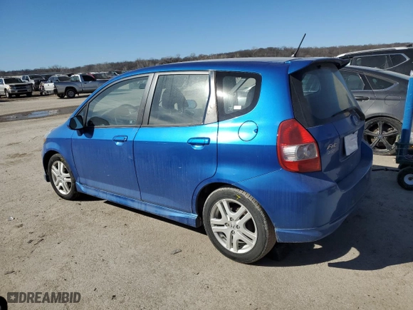 2008 Honda Fit Sport with VIN JHMGD37628S048693, listed as a Copart auction lot 46798075 with 0 mi miles and Salvage Title. Bid and sale history available at carsss.com. Image 2.